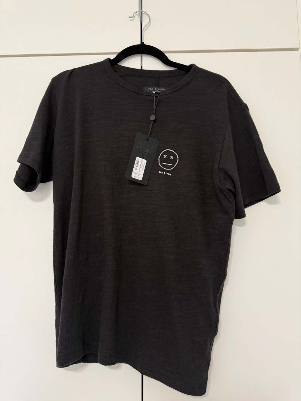 Rag & Bone Sour Face Embroidered Tee Size S Black Cotton